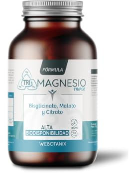 WeBotanix | Fórmula Triple Magnesio | 60 Cápsulas Vegetales | Bisglicinato, Dimagnesio Malato y Citrato de Magnesio y Vitamina B6 | Con Vitamina B6 para Energía, Bienestar y Salud Muscular | Vegano