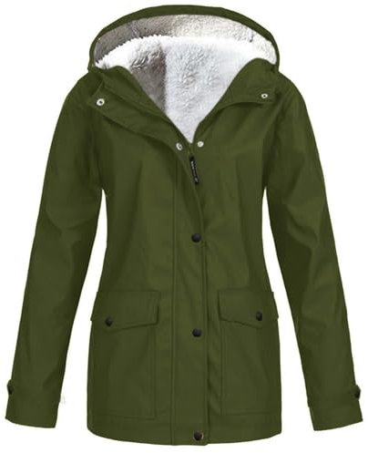 Veste d'hiver pour femme - Veste softshell pour femme - Grandes tailles - Coupe-vent - Respirante - Veste de randonnée pour femme - Avec doublure rembourrée - Capuche unie - Veste de pluie - Manteau