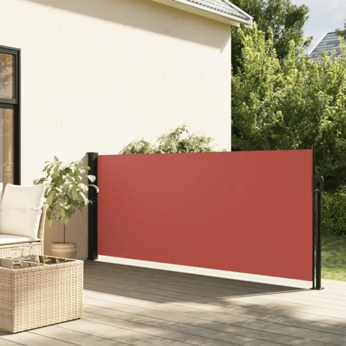 Césped y jardín, vida al aire libre, sombrillas y parasoles al aire libre, toldo lateral retráctil, terracota, 100 x 500 cm
