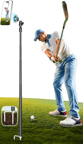 GDZN 57 Extendable Golf Monopod Selfie Stick - Magnetic Phone Holder for Golf Swing Analysis, Putting Recording and Training Aid, Portable Travel Tripod Stand with Ground Spike, MagSafe Compatible