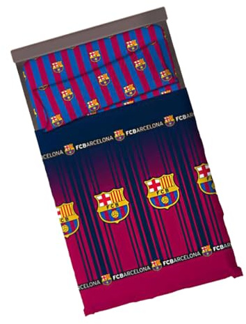 JYC CREATIVE Juego de Cama Barcelona de Fútbol, 2 Piezas (Funda Nordica y Funda de Almohada), Sábanas del Barcelona, Regalo, Oficial Fútbol, para Cama 90, 150x220,M4