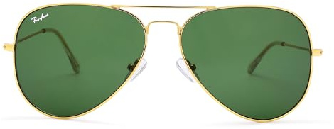 Pro Acme Pilot Sonnenbrille Frauen Männer 100% Echtglas UV400 Gläser Klassische Sonnenbrille UV400 Schutz (Gold G15)