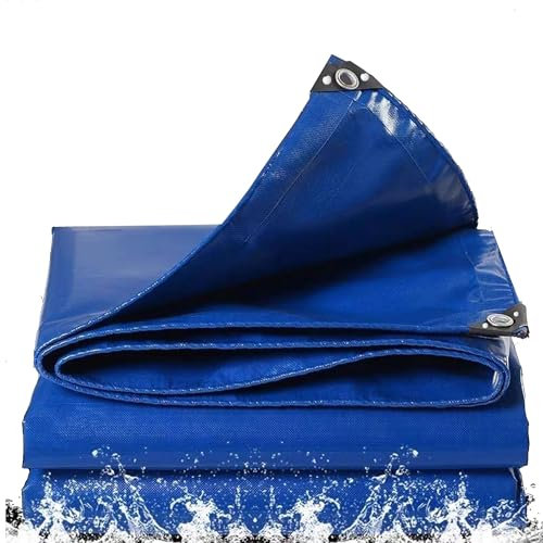Telone impermeabile in PVC, 1 x 18 m, 520 g/m², resistente, multiuso, per esterni, resistente alle intemperie, colore blu, per tende da campeggio e teloni.