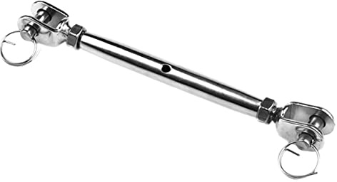 Turnbuckle Wire Tensioner,Stainless Steel Rigging Screw Jaw,Heavy Duty Stainless Steel Turnbuckle Bolt Wire Rope Collar Fastener for Bungee Rope Tensioning