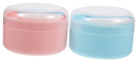 CLISPEED 2stücke Kleine Puderquastenbox Leer für Babypuder Körperpuder mit Quaste Tragbar Bruchsicher Handlich