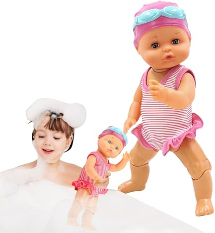 Badepuppe,Badezeit Babyspielzeug - Schwimmende Figur Mit Batterie Für Kinder Badewanne Pool Outdoor Indoor