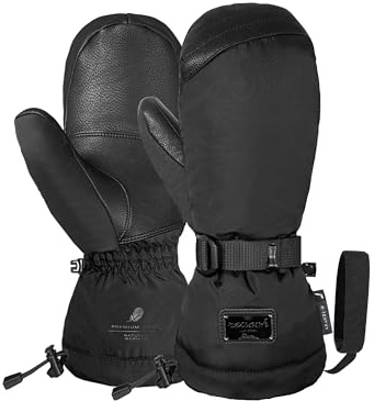 Reusch Ski-Fäustlinge für Damen | extra warm mit Echt-Daunen-Isolation | wasserdichte, atmungsaktive & lederverstärkte Winterhandschuhe, für Ski & Piste, Größe 6-8,5, Yuna Down R-TEX XT Mitten