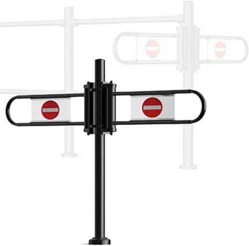 Barrière de sécurité en métal à entrée unique, portail de caisse à ressort, fermeture automatique, double portail battant pour bibliothèque et entrepôt (noir, 110 x 100 cm)