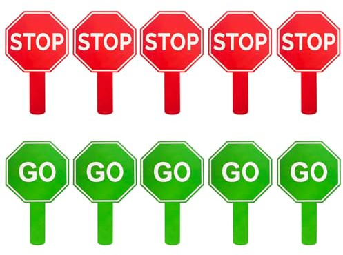 10 cartelli manuali reversibili con stop/GO per la scuola di controllo del bordo stradale.