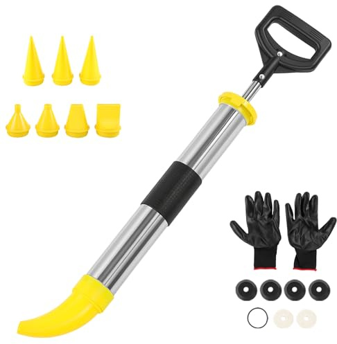 Stainless Steel Cement Caulking Gun, Professional Mortar Grouting Pump with 5 Nozzles, Cement Caulking Pump, Mortar Pointing, Multifunction Caulking Grouting Gun Applicator Tool for Cement Lime