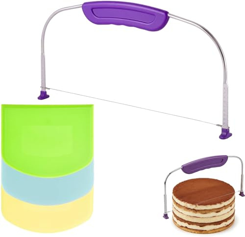 Guzicniardy 4 Pieces Cake Leveling Tool Set Cake Slicer Cutter DividerCake | Professional Cake Slicer with Adjustable Dough Cutter for Cutting Various Baked Goods