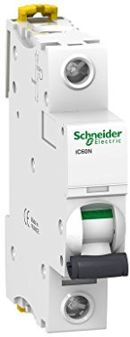 Schneider Electric A9F74101 Thermo-Magnetischer Sicherungsautomat iC60N, 1P, 1 A, C Kurve (Schalter), weiß, 25A, weiß, 1