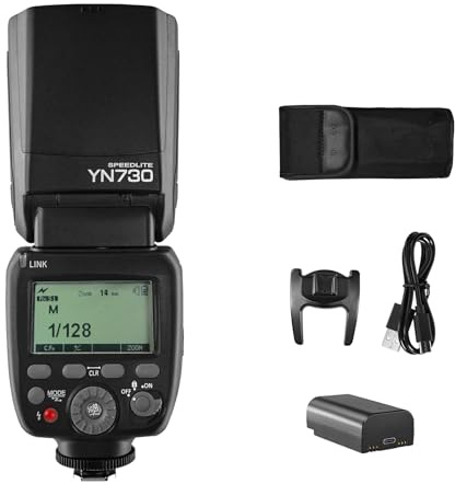 YONGNUO YN730 Flash Speedlite, with 2000mAh Lithum Battery, GN60 2.4G Wireless with Standard Hot Shoe, Master Slave Mode for Canon Nikon Olympus Sony Fuji Cameras