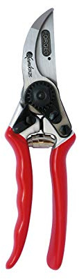 Kamikaze Tijera de Poda KM-5 Forged.Semi Profesional.25mm Ø. Mangos Aluminio en Rojo Revestidos de PVC Tijeras Jardinería. Incluye Funda