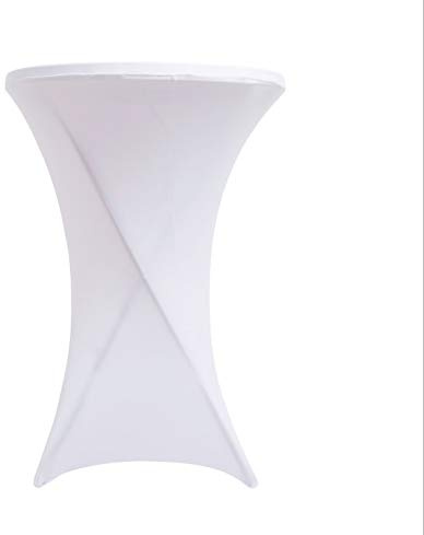 ele ELEOPTION Stehtischhusse 2er Pack Stretchhussen,Tischhusse Stehtische Hussen Dekoration für Cocktail Party Hochzeit Bankett (70 X110 cm, Weiß)
