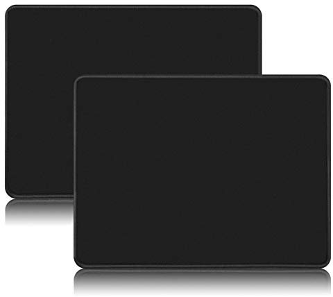 Kriture Alfombrilla 2 Pack de Ratón con Bordes Cosidos, Base de Goma Antideslizante, Alfombrilla de Ratón con Textura Premium e Impermeable para Ordenadores, Oficina y Hogar, 260x210x3mm, Negro