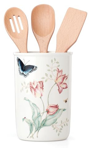 Lenox Tarro para Utensilios de Cocina Butterfly Meadow, Porcelana, 0