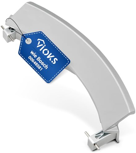 VIOKS Türgriff Silber mit Achsen Ersatz für 00648581 & 00751783 - Siemens Constructa Bosch Waschmaschine Griff & Waschtrockner Türgriff Kunststoff