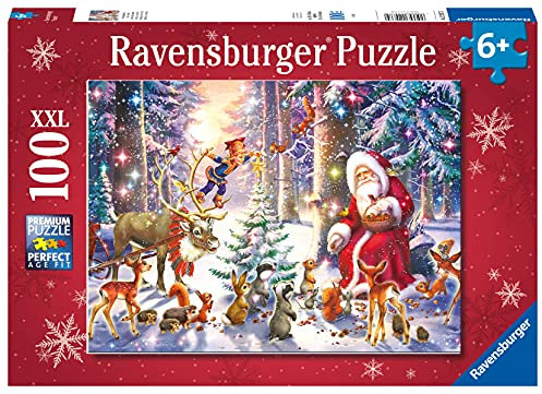 Ravensburger Kinderpuzzle - 12937 Waldweihnacht - Weihnachtspuzzle für Kinder ab 6 Jahren, mit 100 Teilen im XXL-Format