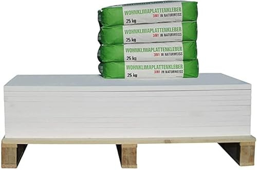 Vorgrundierte Klimaplatte 30mm Calciumsilikat Dämmplatte für innen | gegen Schimmel & Feuchtigkeit | nachhaltige Dämmung & Isolierung für Keller, Feuchtraum, Altbau & Wohnraum | Set für 12,2 m²