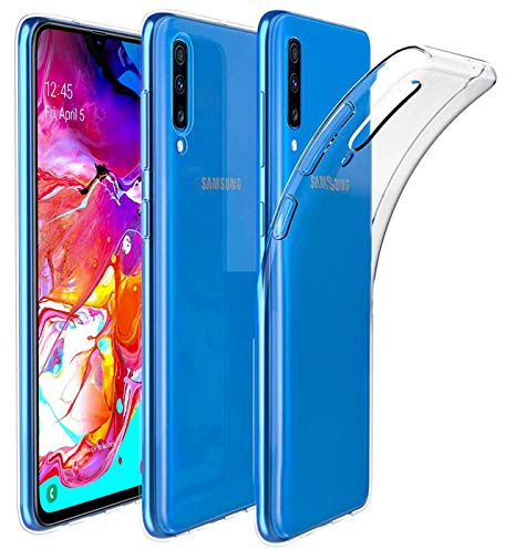 Verco Cell phone case for Samsung A70 case, cell phone cover for Samsung Galaxy A70 case transparent thin clear silicone, transparent