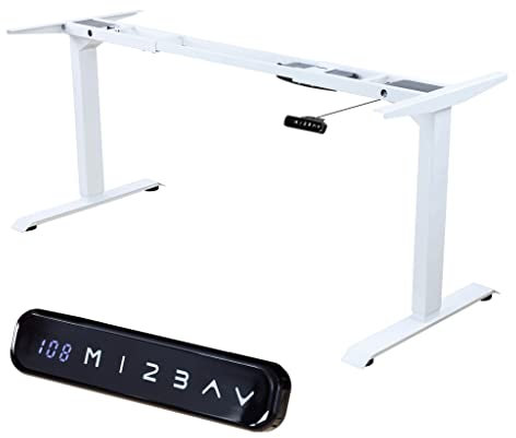 ALBATROS höhenverstellbares Schreibtisch Tischgestell elektrisch | Lift S5 Weiß| Gestell, Tischbeine, Tischfüße aus Metall | Display | 120Kg belastbar | Für extra breite 2m Tischplatten