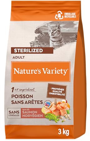 Nature's Variety No Grain Pienso para Gatos Esterilizados con Salmón Noruego - 3kg