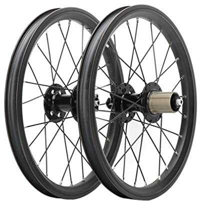 ZFF 16 Zoll Scheibenbremse Räder Faltbar Fahrrad Laufrad Set 305 BMX-Felge Fahrrad-Rad Schnelle Veröffentlichung Vorne 2 Hinten 4 Lager Naben 8 9 10 11 Geschwindigkeit 24 Löcher 1360g