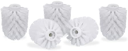 Juego 40 Cepillos de Recambio Escobilla de Baño, Plastico, Rosca de 9,5 mm y Diámetro de 8 cm, Blanco