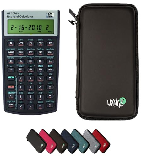 HP 10B II Plus/Hewlett Packard 10BII+ Financial Scientific Calculator + WYNGS Protective Case Black