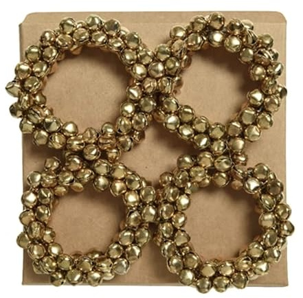 Selezione Cartoleria Varzi dal 1956 fermatovagliolo con campanelle dorato 6 cm 4 pezzi