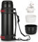 TELANKS Thermosflasche mit Becher 1 L, 1,5 L oder 2 L, Thermoskanne mit Becher, Trinkflasche Edelstahl Auslaufsicher, Isolierflasche Camping Oder Wandern mit Griff & Tragegurt, 24h Heiß & Kalt (2 L)