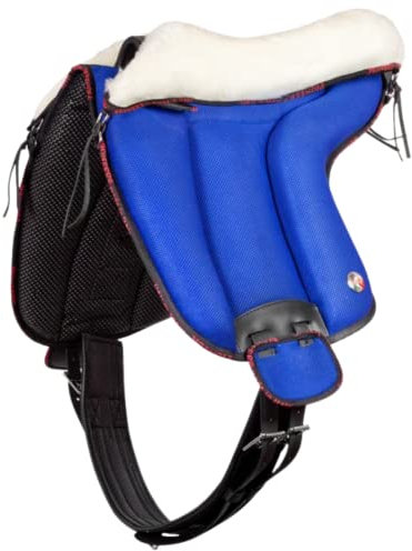 PIONEER Reitsattel für Pferde aus Air Mesh, widerstandsfähig und atmungsaktiv für natürliches Reiten, Made in Italy mit Woll-Sitzfläche, Bareback 51x49cm mit Neopren-Gurt - braun