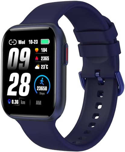 BRIBEJAT BT4 Reloj Inteligente, 1.75 Smartwatch Llamadas Bluetooth, 28 Modos Deportivos, Pulsera Actividad con Pulsómetro Sueño, Impermeable IP68 Reloj Digital para Android iOS, Azul