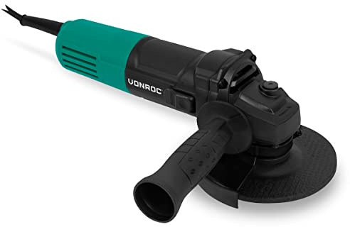 VONROC Pro Amoladora angular - 850W - Ø125mm - adecuada para piedra, baldosas, hormigón y acero - incl. mango lateral - cable de goma de 3m