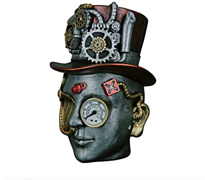 Brillibrum Design Figur Steampunk Dekofigur Frau Mechanical Skulptur Mensch Zahnrad Dekoration Industrial Steam Punk Kunst Figur (Frau/Variante 18)