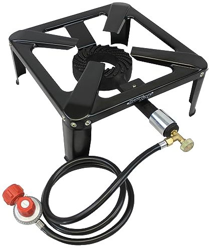 Flame King Heavy Duty 100.000 BTU, 0-20 PSI, Friggitrice Turchia Singolo Propano Bruciatore Bayou Cooker, Fornello esterno per la produzione di birra domestica, Preparazione dello sciroppo d'acero,