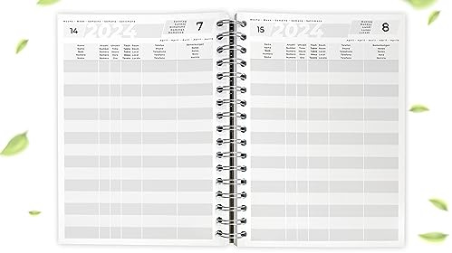 KOCHDIALOG Reservierungsbuch 2024 stabiles Ringbuch A5 für Gastronomie und Hotel, Restaurant, Gastro, Pensionen, Ferienwohnung, Zimmerbelegungsplan, Buchungskalender, Belegungsplan 1 Stück (A5; 2024)