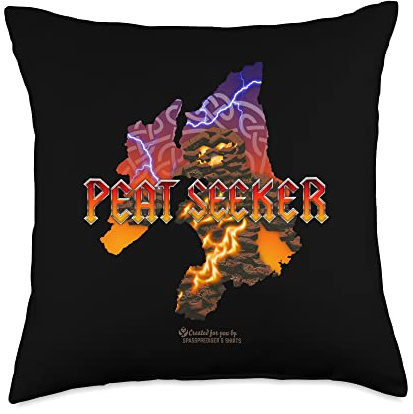 Spassprediger's Iconic Whisky Merch Whisky Seeker Peat Monster Coastline Islay Throw Pillow, 18x18, Multicolor