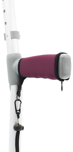 Paire de Housses de Confort Rembourrées pour Poignées de Béquilles - Violet - avec Sangle de Poignet - par Lifeswonderful