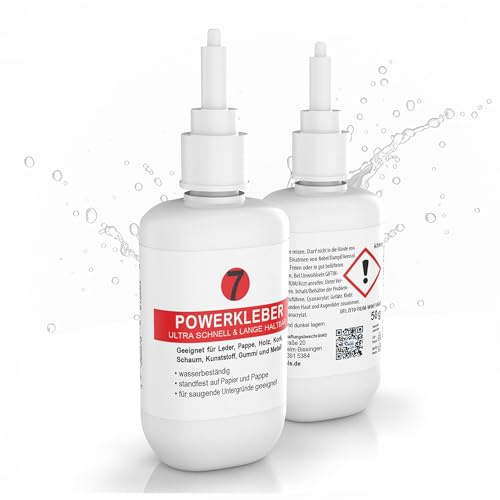 DIP-Tools Colle puissante 50 ml I Colle haute performance résistante à l'eau et longue durée – Colle instantanée pour métal, céramique, bois, liège