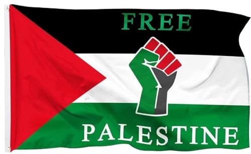 Luxylei Bandera De Palestina con Puño Libre De País, Banderas De Poliéster Palestina para Decoraciones De Jardín Aire Libre