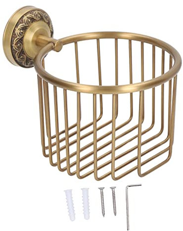 Wall Mounted Vintage Papierhandtuch Organizer Messing Toilettenpapierhalter Serviettenhalter Messing Antike Papierrollenhalter kein Loch Stanzen Stabile Wand montiert Badezimmer Papierhandtuchhalter