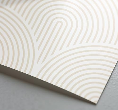 Wunderwand Fliesenaufkleber für Küche und Badezimmer - Parallele Linien Boho (20 x 25 cm, Beige)