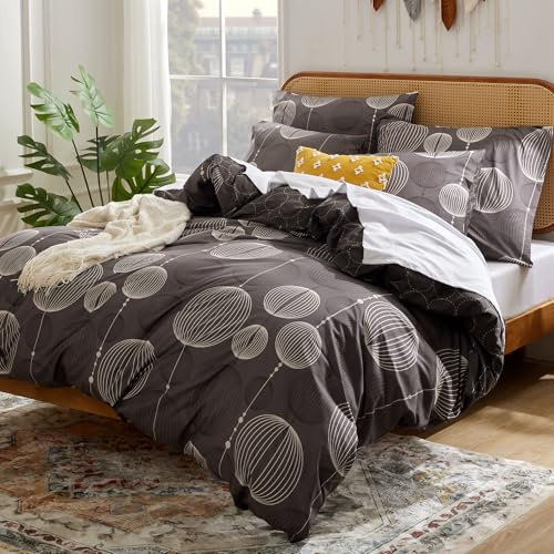 Sonive Housse de Couette 200x200 cm, Taies d'oreiller 65x65 cm*2, Couette 4 Saison 100% Couette en Microfibre, Gris Industriel