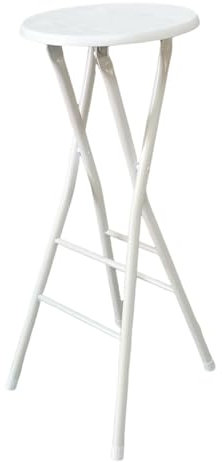 Sgabello pieghevole per sedia 60cm, 80cm Sgabello Alto per adulti senza schienale, sgabello pieghevole portatile per cucina, interno, esterno, campeggio, capacità 100kg (Color : White, Size : 60cm/2