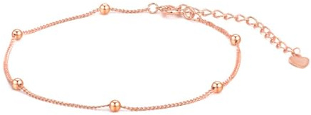 CERSLIMO Kette Silber 925 Gold Rosegold, Sterling Silber Choker Kette Damen Perle Halskette ohne Anhänger für Frauen Mädchen