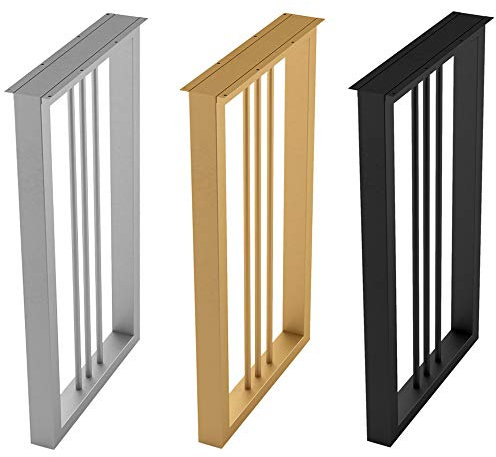 JDSHFEN Möbelbeine Rechteckige Tischbeine, Metall kann 500 kg tragen, geeignet für Couchtisch/Esstisch/Bartheke, Küchen-DIY-Bank/Golden/50 * 100 cm