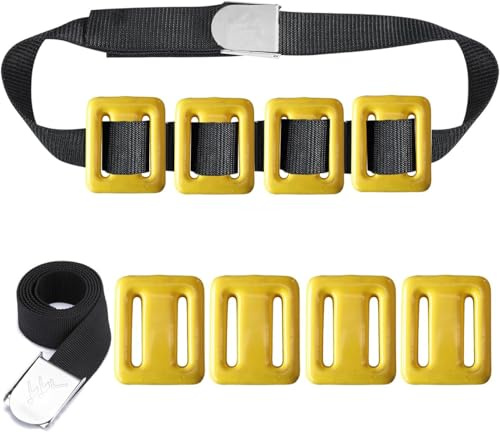 MOPHOEXII Cintura da immersione con pesi, pesi rivestiti in piombo per immersioni subacquee, cintura in nylon con fibbia a sgancio rapido in metallo per immersioni (0,5 kg-1,5 kg), 4 pezzi