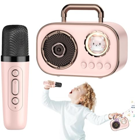 Macchina per karaoke per bambini, altoparlante portatile senza fili con | microfono, forniture audio ricaricabili con lunga durata della batteria per casa, sala da pranzo, bar, ristorante